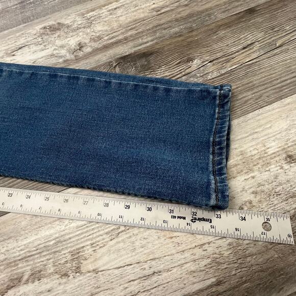 Levis 511 Dark Wash Blue Mens 36x33 Modern Slim Fit Faded Denim Jeans Red Tab - Picture 8 of 12